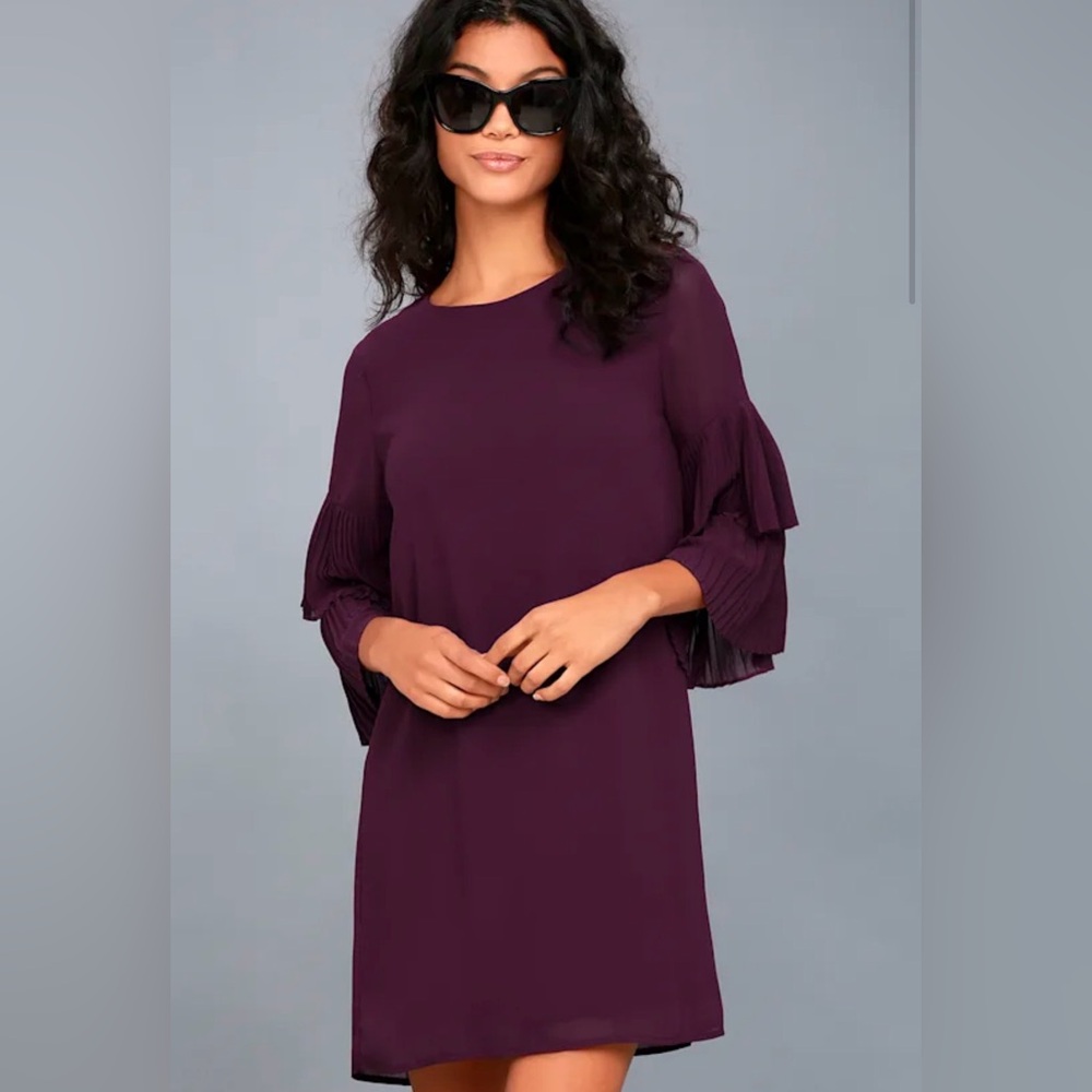 Lulu’s Purple A-Line Fall Dress